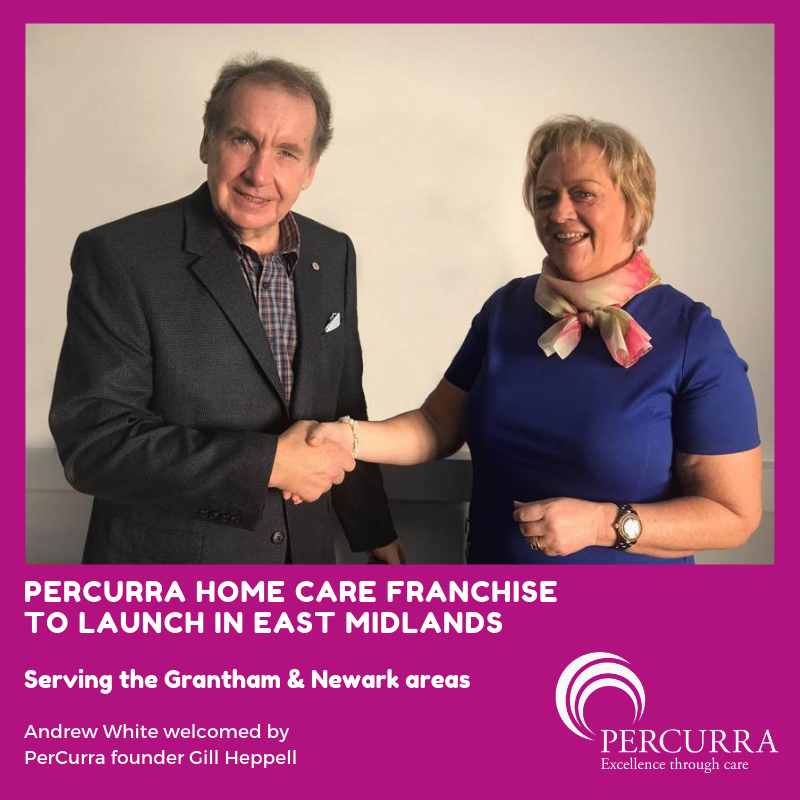 PerCurra founder Gill Heppell welcomes new franchise owner Andrew White PerCurra founder Gill Heppell welcomes new franchise owner Andrew White
