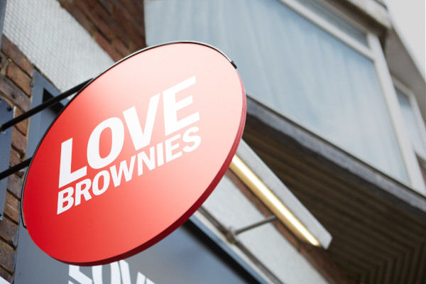 Love Brownies Franchise Shop Sign