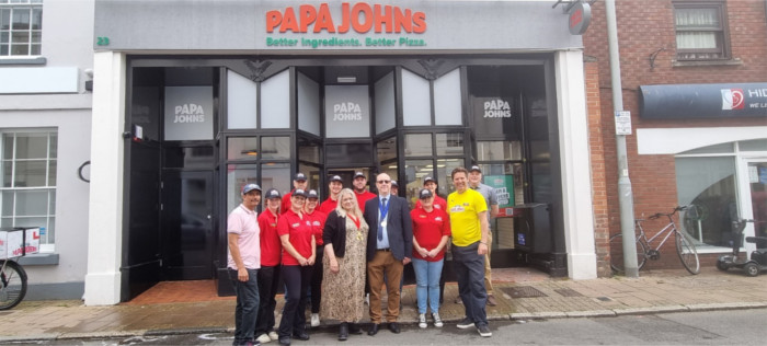 New Papa John's opened by the Major of Barnstaple