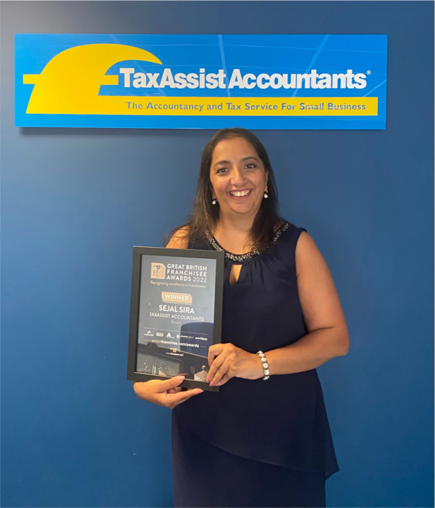 Sejal Sira of TaxAssist Accountant wins Great British Franchisee Award Sejal Sira of TaxAssist Accountant wins Great British Franchisee Award